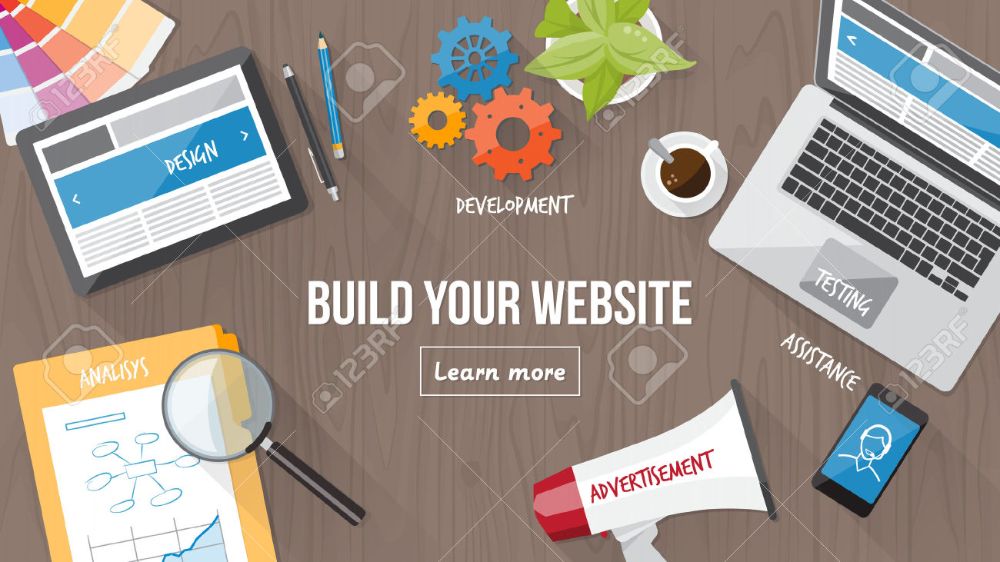 37653804-Web-developer-desk-with-computer-tablet-and-mobile-responsive-web-design-and-digital-marketing-conce-Stock-Vector