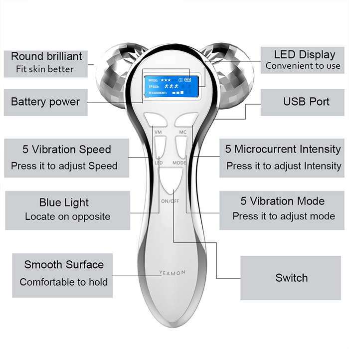 4D Microcurrent Facial Massager Roller (6)