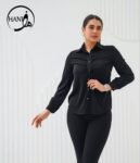 شومیز یقه مردانه چین دار