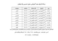 دوره آموزشی روش تدریس پایه چهارم