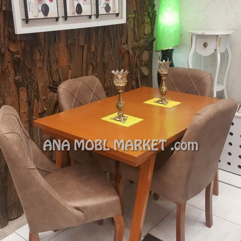 میز-ناهارخوری-چوبی-4-نفره-شکلاتی