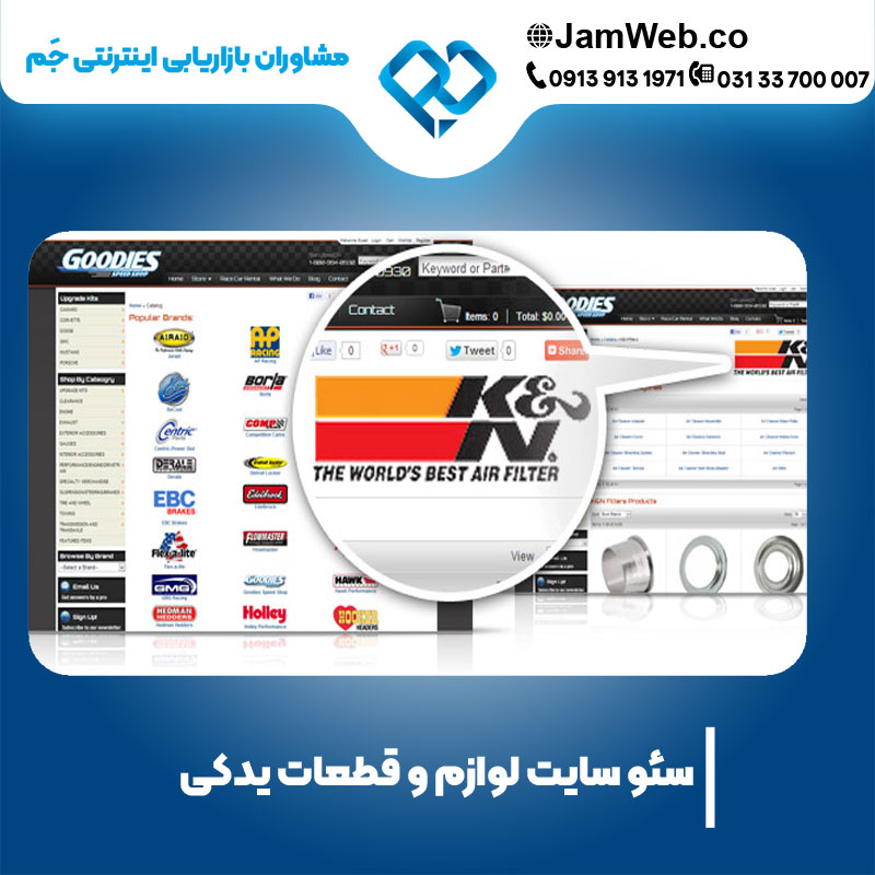 بهینه سازی سایت لوازم و قطعات یدکی با بهترین قیمت